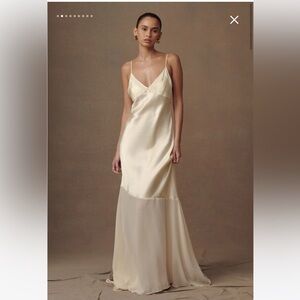 Meshki Evelyn Iridescent Satin Maxi Dress